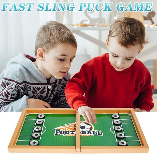 Wooden Sling Puck Game - Football Board Game For Kids & Adults